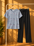 Women's Grey Cotton Pajama Set