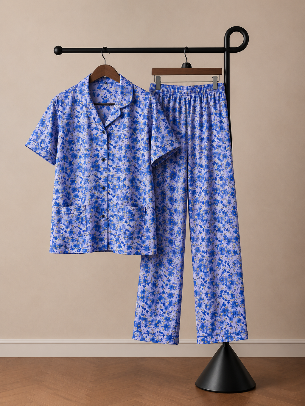 Floral Lavender Short Sleeve Night Dress