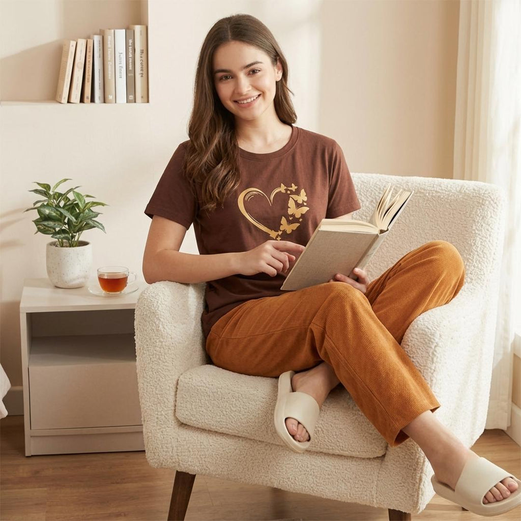 Women's Heart Print Pajama Set