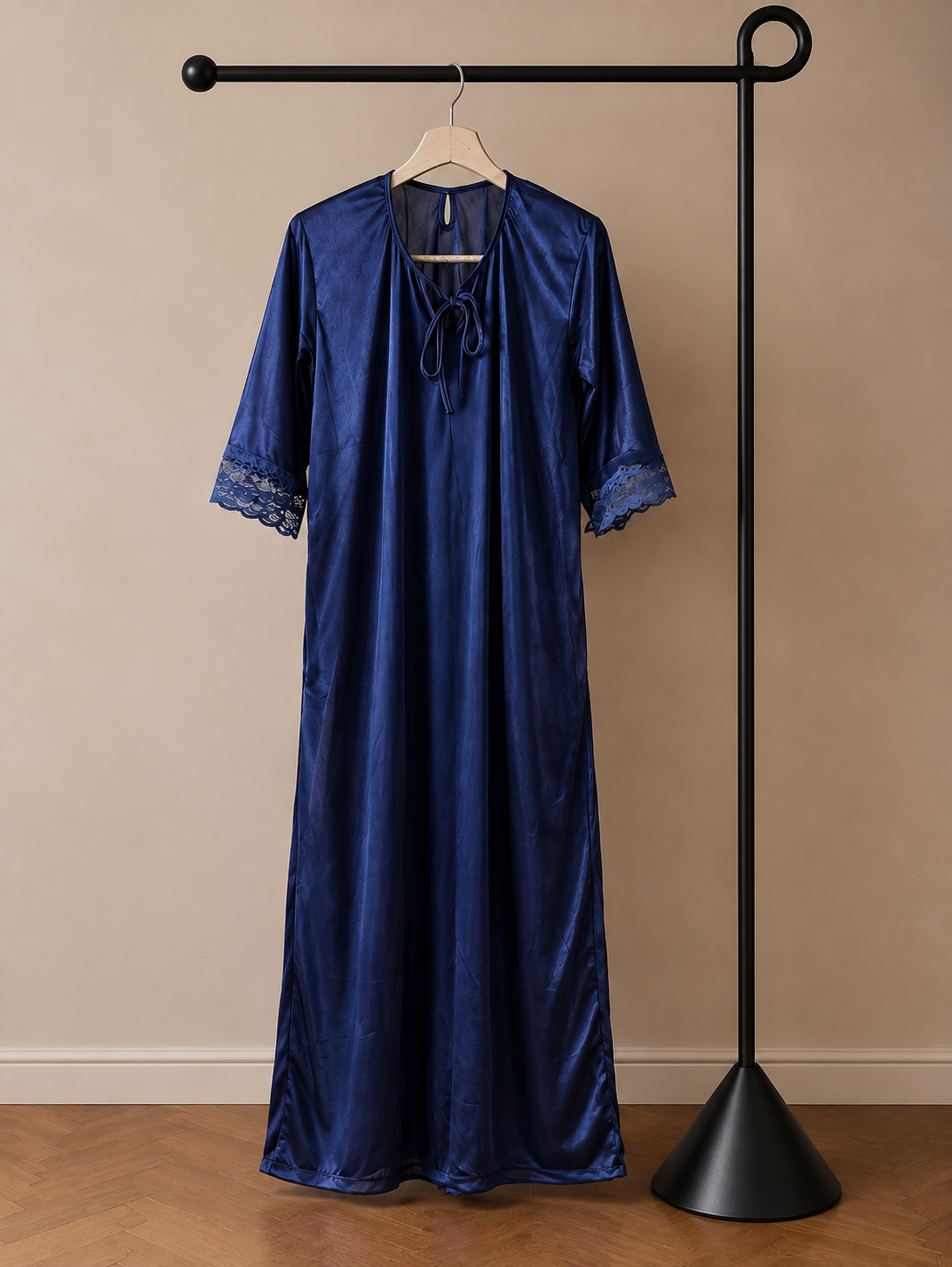 Black Luxury Bridal Satin Robe Set