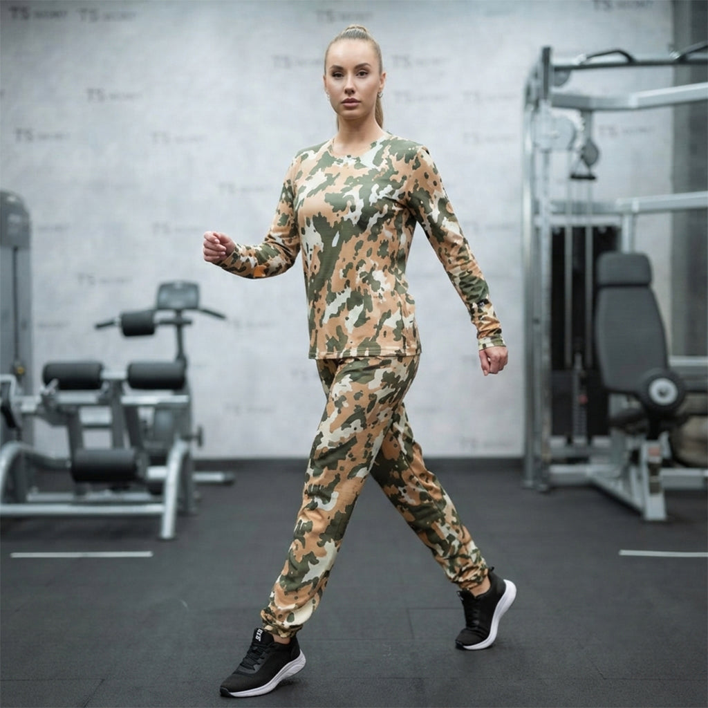 Women's Green Camo Activewear Set