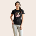 Classic Black Cotton Graphic Night Suit