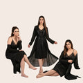Women's Satin Lace Robe Set