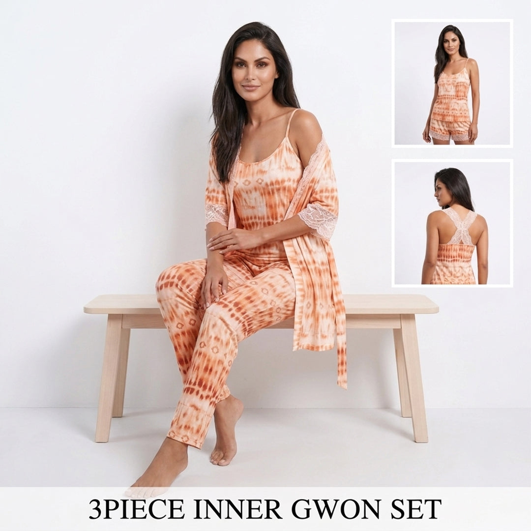 Women's Premium 3-Piece Printed Nightwear Set