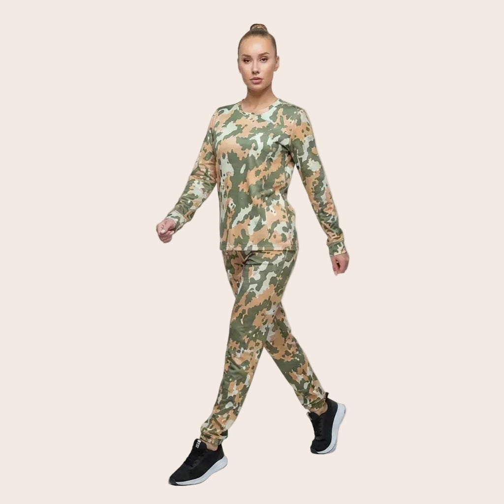 Women's Green Camo Activewear Set
