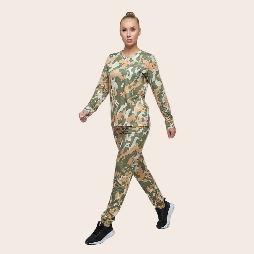 Women's Green Camo Activewear Set