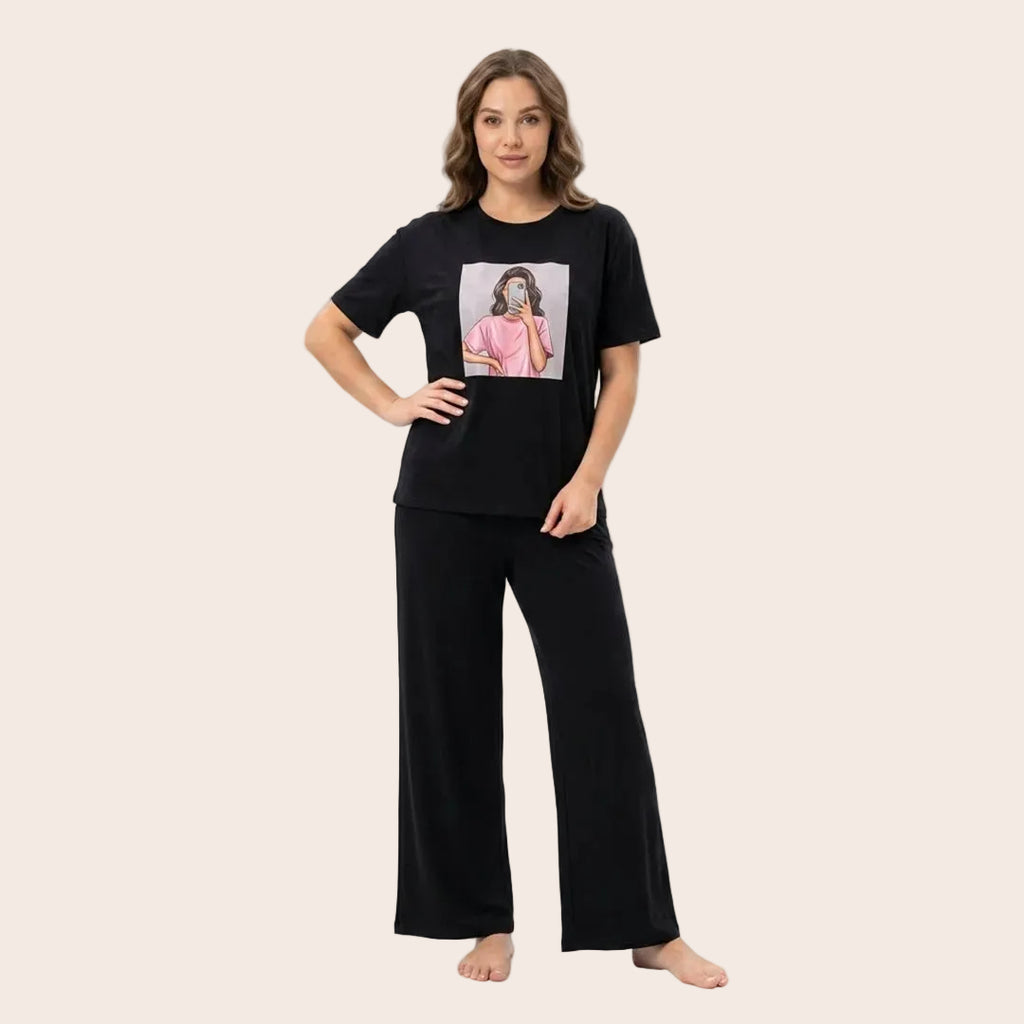 Women's Graphic Cotton Pajama Set