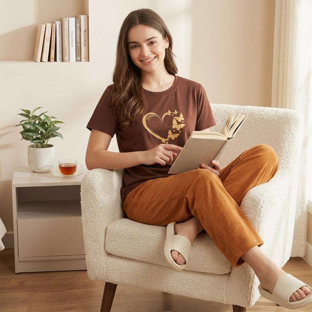 Women's Heart Print Pajama Set