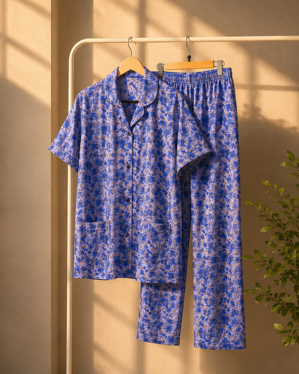 Floral Lavender Short Sleeve Night Dress