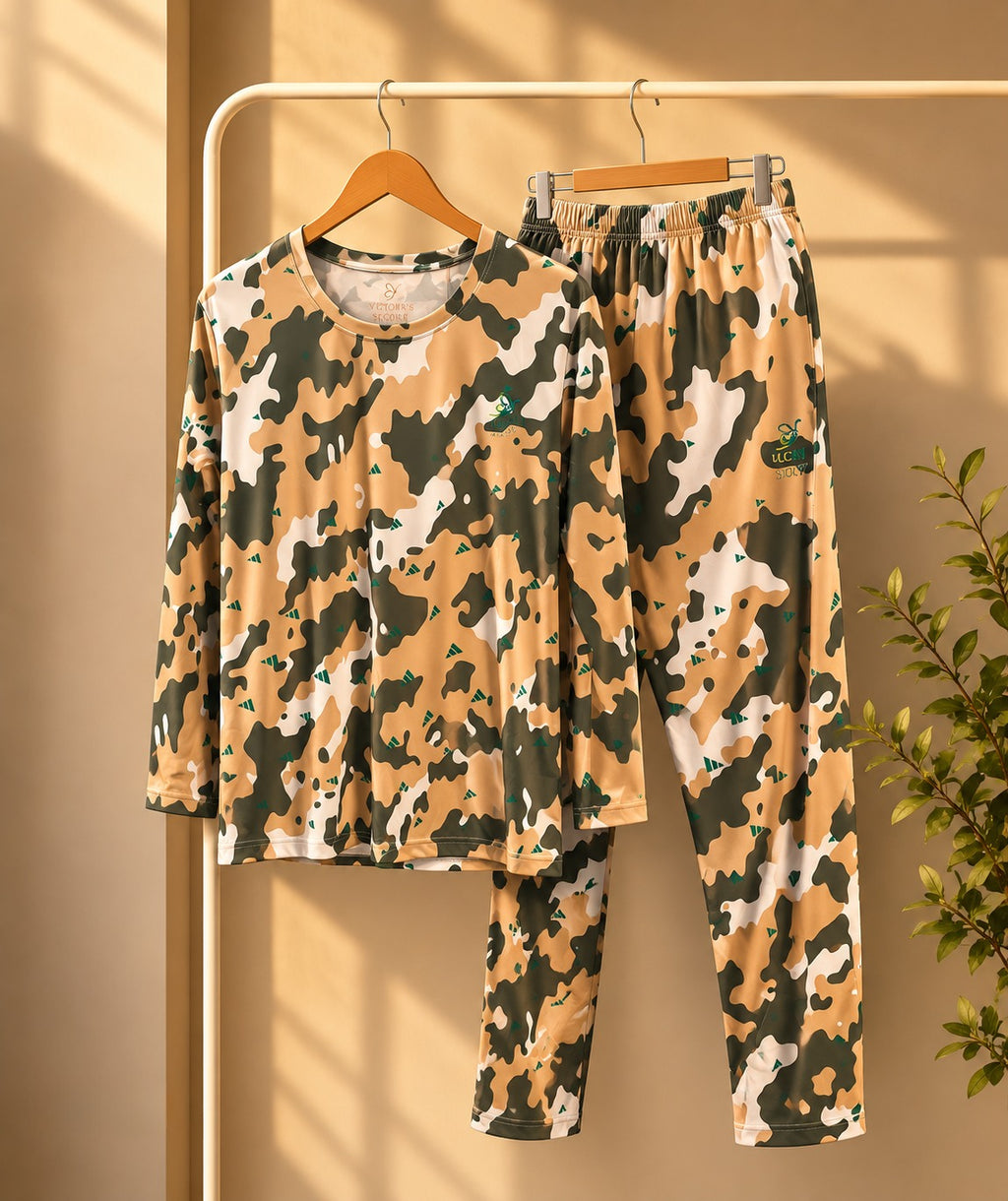 Women's Green Camo Activewear Set