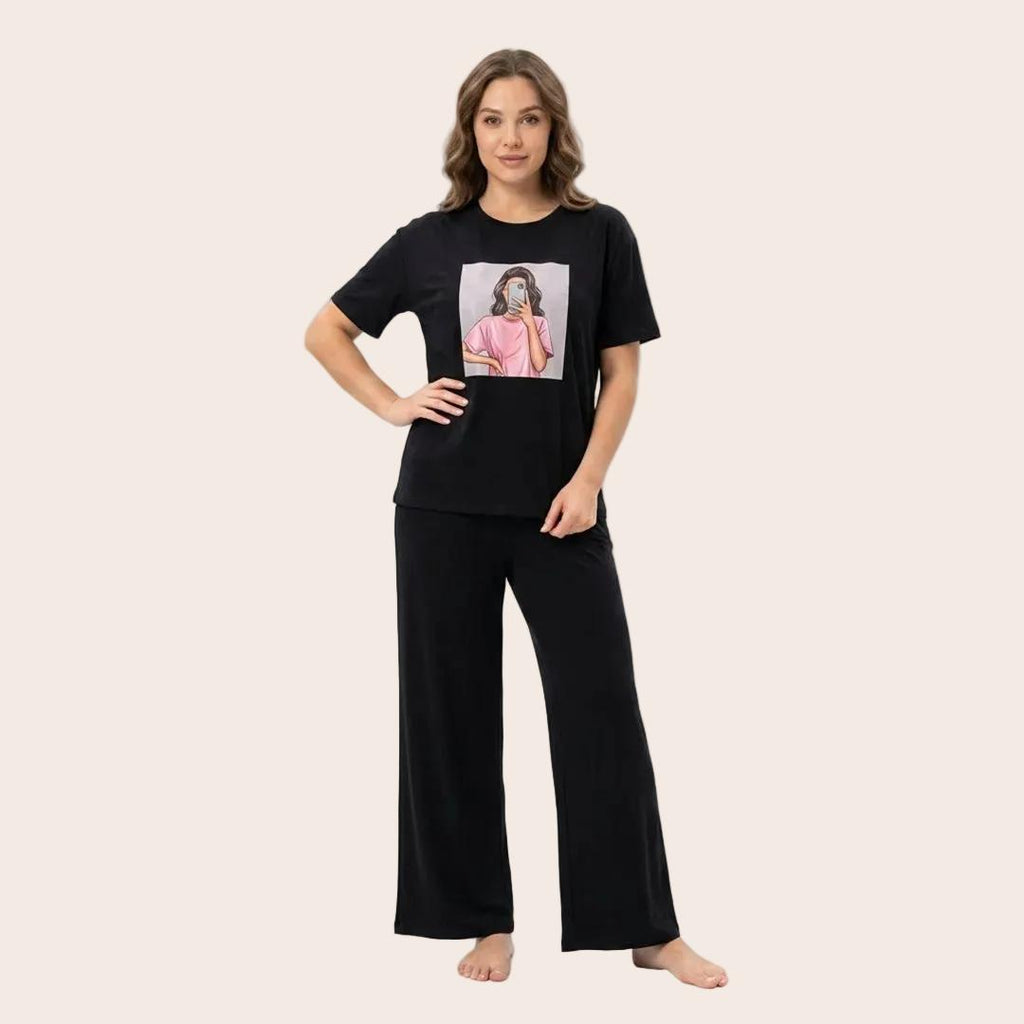 Women's Graphic Cotton Pajama Set